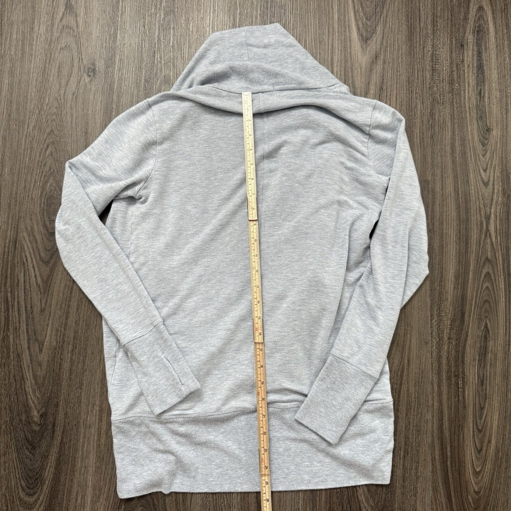 Athleta Womens Gray Heather Long Sleeve Open Front Cardigan Sweater Small - Picture 6 of 13